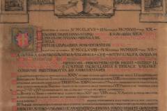 Bollettino della Vittoria Stampa su pergamenino con incisioni di Ferruccio Pasqui.  Acquarellato a mano. Firma autografa del Generale Armando Diaz