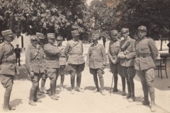 Gorizia 9 agosto 1916. Alti ufficiali italiani in corso Francesco Giuseppe, ora Corso Verdi. Antonio Mighetti è il primo sulla destra